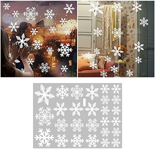 מדבקות חלון לבן מעוטרות בפתיתי שלג מתאימות לכל הסצינות בחורף מדבקות קיר גדול לסלון