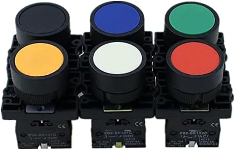 נונומו 22 ממ 1 NO/1NC סימן רגעי כפתור כפתור מתג 600V 10A ZB2-EA31 אדום, ירוק, צהוב, כחול, לבן ושחור