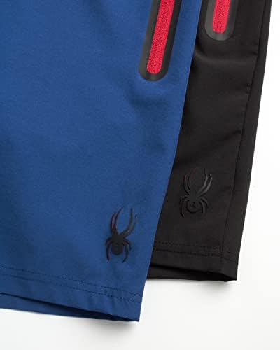 ספיידר גברים של ספורט מכנסיים קצרים-2 חבילה רב תפקודי קל משקל ארוג מכנסיים קצרים עם רוכסן כיסים