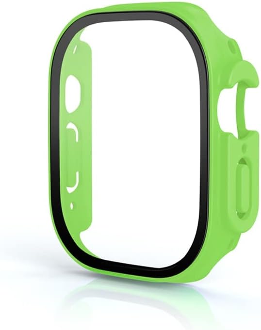Houcy Glass+Case for Apple Watch Ultra 49mm Strap Smartwatch PC פגוש+מגן מסך כיסוי מזג Iwatch Series אביזרים