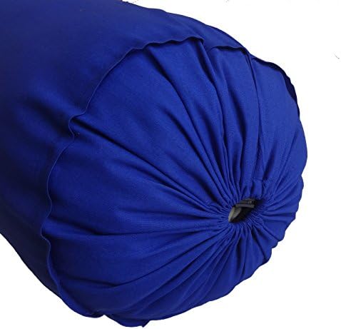 כרית זעפרן כרית ציפית מיטה דקורטיבית גלגל צוואר עגול כיסוי כרית 6 קוטר x 28 כיסוי נשלף כחול ארוך