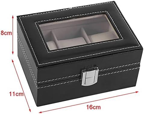 BordStract 3 קופסאות אחסון שעון חריץ, שעון עור הניתן לנעילה של PU מתארגן קופסאות תכשיטים משקפי שמש משקפי שמש לאחסון לגברים