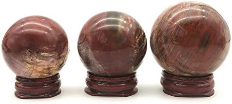 Ertiujg husong306 1pc עץ טבעי מעץ סיליסל תחום גביש כדור כדור אנרגיה ריפוי אבן טבע ומינרלים קריסטל