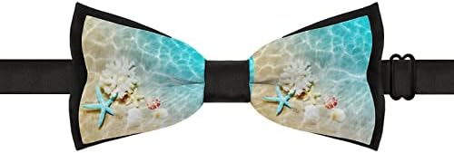 כוכב ים אלמוגים צדף על חוף גברים של מראש קשור עניבות פרפר מתכוונן מודפס חידוש עניבה