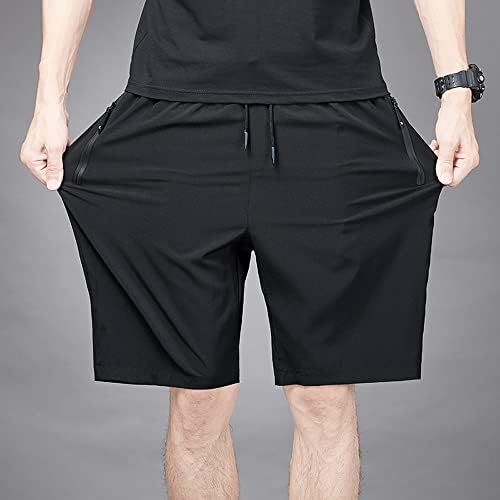 בני מכנסי ריצה מהיר יבש קל משקל ספורט מכנסיים קצרים עם רוכסן כיסים עבור אימון כושר אימון חיצוני