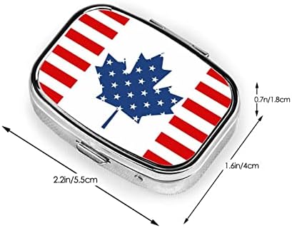 אמריקאי וקנדי ידידות דגל כיכר מיני גלולת תיבת מתכת רפואה ארגונית נסיעות ידידותי נייד גלולת מקרה