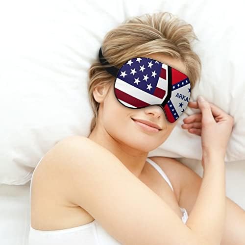 אמריקן וארקנסו דגל דגל מסכת שינה עמידה מכסה עיוות עיניים עיוות עין עם רצועה מתכווננת לגברים נשים
