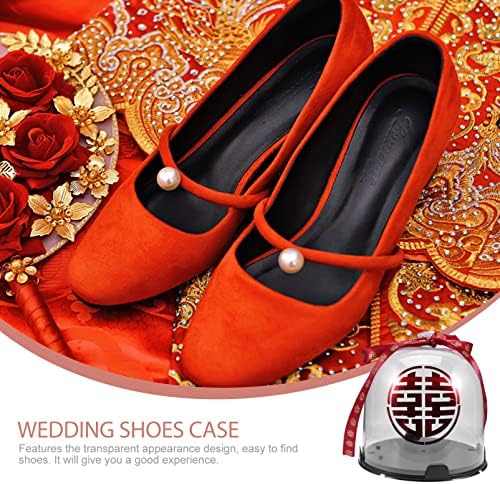 קופסאות נעליים של Cabilock מתנות לחתן מפלסטיק ברורות מפלסטיק 1 נעלי חתונה מארז עקב גבוה אוסף עקב תיבה נעלי
