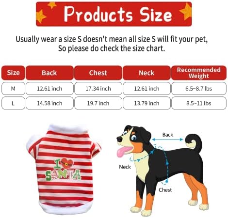 2 חתיכות חולצת כלבים לחג המולד בגדים קטנים כלבים בינוניים, גורי כותנה כותנה חולצת טריקו חג המולד בגד חיות מחמד