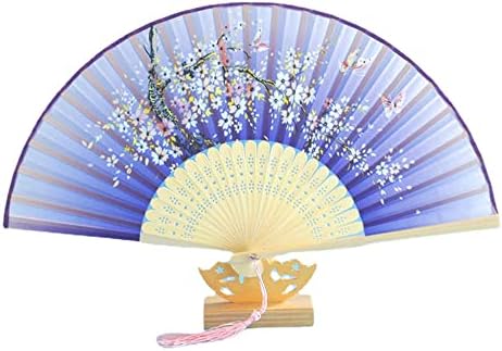 Xialon 1PC 21 סמ מאוורר מתקפל מאוורר סגנון סיני בסגנון עתיק ציצים קיץ לנשים קיץ נייד