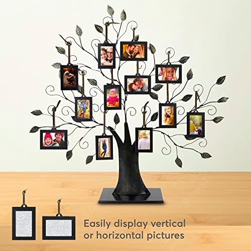 מסגרת צילום עץ צילום של מייפס מסגרת עץ משפחה מסגרת תמונה עם 10 מסגרות תמונות תלויות עיצוב קיר מוברש ברונזה