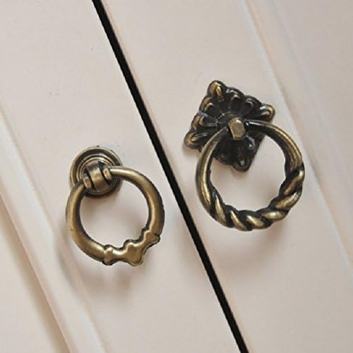 Bestomz 6 pcs וינטג 'סגנון רטרו ארון ארון מטבח ארון דלתות דלתות טבעת טבעת משיכה ידיות - גודל l