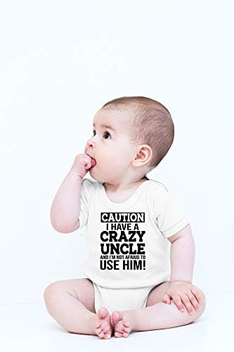 זהירות יש לי דוד משוגע לא מפחד להשתמש בו - מתנת תינוק ייחודית - תינוק חמוד מקשה אחת גוף גוף תינוק