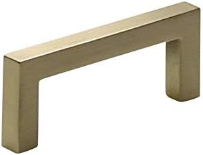 המילטון בועס סאטן פליז סאטן ריבוע חומרה בסגנון יורו סגנון בר מודרני מושך - מרכזי חור 3 אינץ ' - זהב מודרני