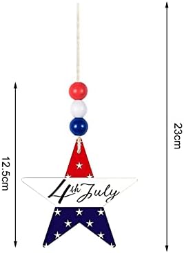 ZXDY HEART STAR בצורת עץ דגל אמריקאי דגל עצמאות פטריוטי יום תפאורה עץ חג המולד חרוזי גרלנד אדום