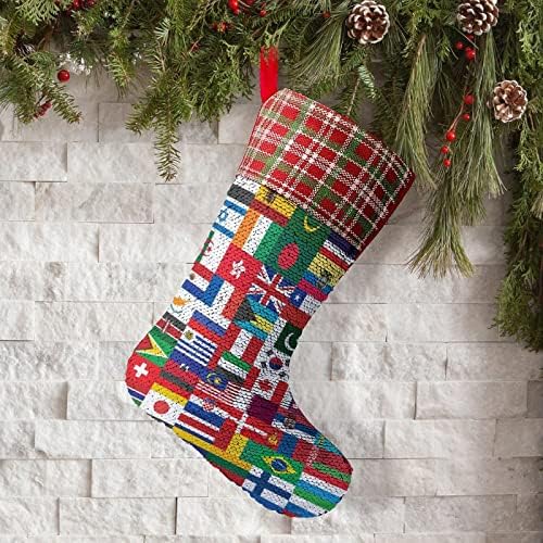 דגל עולמי נצנץ חג המולד גרבי חג חג המולד הפיך משתנה מלאי קסום עבור גרבי עץ חג המולד גרביים