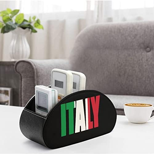 איטליה איטלקי המדינה דגל עור מפוצל שלט רחוק מחזיק מארגן שולחן תיבת אחסון עם 5 תאים