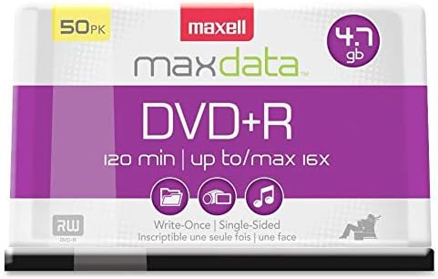 MAXELL - MAX639013, DVD -R ריק דיסק - קיבולת אחסון 4.7 ג'יגה -בייט עם מהירות כתיבה 16X - פורמט כתיבה לדרך לקובץ גדול
