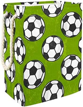 דייה עמיד למים סלי כביסה גבוה חסון מתקפל כדורגל כדורגל ירוק הדפסת סל למבוגרים ילדים בני נוער בנות בחדרי שינה