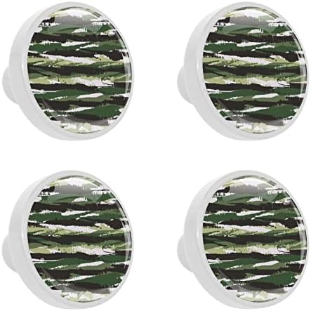 ירוק מופשט ידיות מגירת ידיות ארון זכוכית קריסטל 4 יחידות הדפסת צבע עגול לבן ידיות פעוט 1. 3 * 1.0 ב