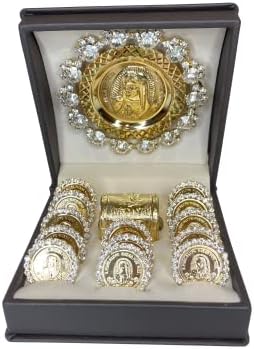 Angelitos de Mexico מצופה זהב חתונה בעבודת יד מטבעות ARRAS ARRAS