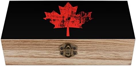 Nudquio Vintage Canadian Maple Maple Wood Cox Box עם מנעול רטרו לתמונות תכשיטים שומר מזכל מתנה דקורטיבי