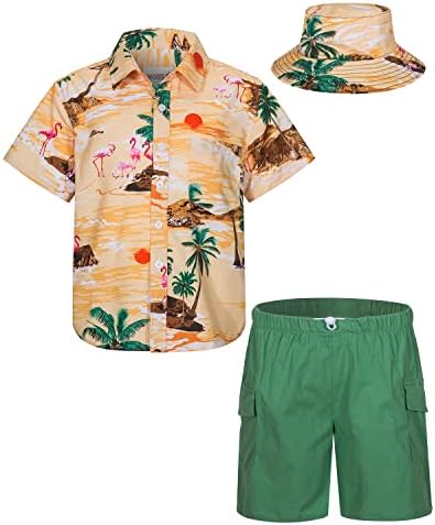 מוהז בני הוואי חולצה וקצר סט קיץ תלבושת ילדים 2 חתיכה בגדי סט עם דלי כובע