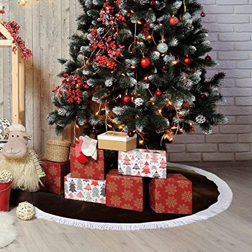 חצאית עץ חג המולד של זאב זועם לקישוטים למסיבות חג עם תחרה ציצית