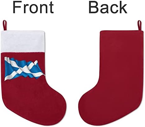 דגל סקוטלנד אדום לחג חג המולד גרבי חג לחג חג המולד לקישוטים לבית עץ חג המולד גרביים תלויים