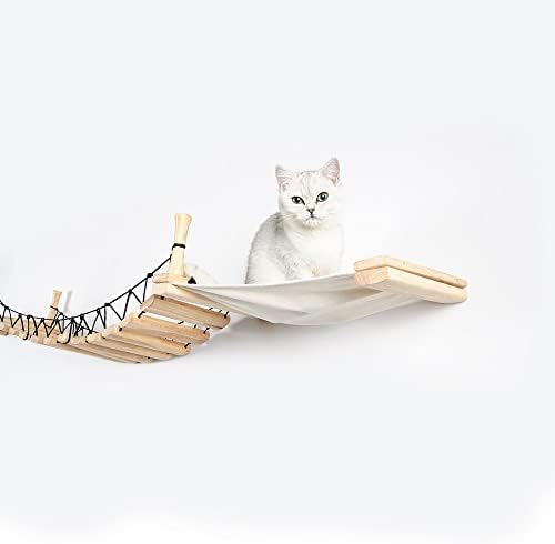 וולנוטה בחבל עץ חתול גשר מגרד מגרדים קיר רכוב טיפוס מסגרת מגדל בית עץ לחיות מחמד ריהוט