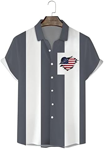 חולצות באולינג בהוואי לגברים משנות החמישים הדפס רטרו חולצות הוואי דגל אמריקאי דגל אמריקה חולצות חוף קיץ