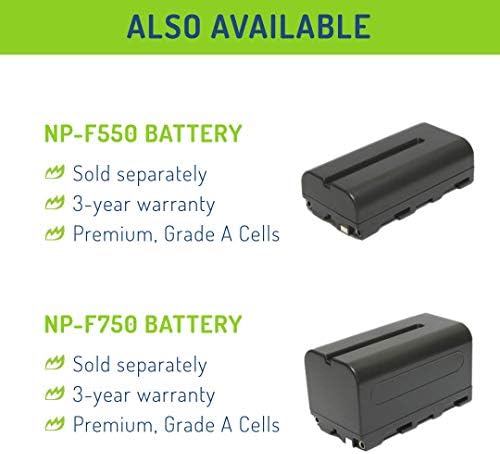 סוללת חשמל Wasabi ומטען כפול עבור Sony NP-F950, NP-F960, NP-F970, NP-F975