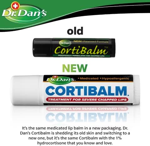 Cortibalm של דר דן - חבילה אחת - לשפתיים סדוקות יבשות - ריפוי שפתון לשפתיים סדוקות קשות - מיועדות לגברים, נשים וילדים