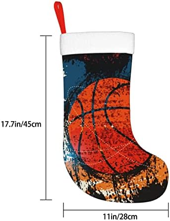 גרבי חג המולד באפריה כדורסל רטרו רטרו ארט צבעי מים כפול-צד דו צדדי