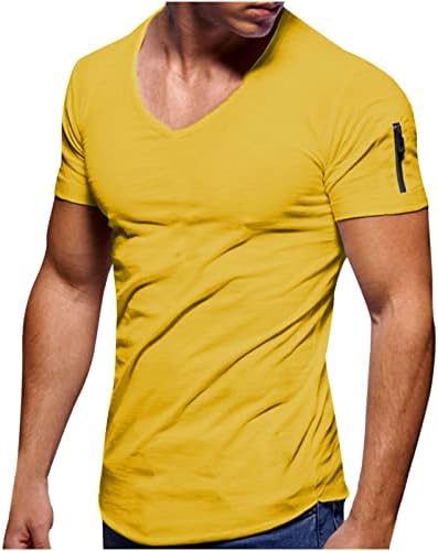 גברים של חולצות 2023 קיץ חולצות רזה מצויד כושר קצר שרוול טי חולצות מוצק צבע מזדמן ספורט חולצת טי