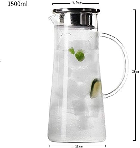 KMMK קומקום זכוכית ביתית, קומקום קומקום קומקום 1.5 ליטר/ליטר קארף מים קארפה BPA זכוכית חופשית קרפה פרימיום