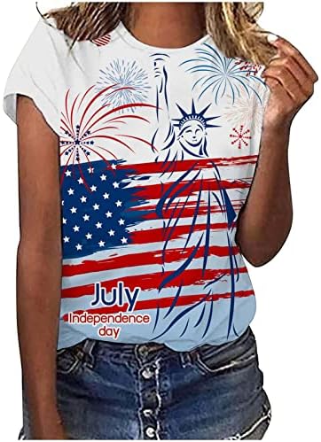 חולצות נערות נערות 4 ביולי הדפסת חולצות כושר רגוע