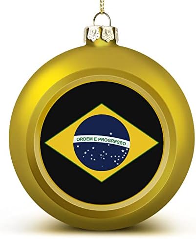 דגל ברזיל כדורי חג מולד קישוט אטום לקסמים עץ חג המולד קישוט