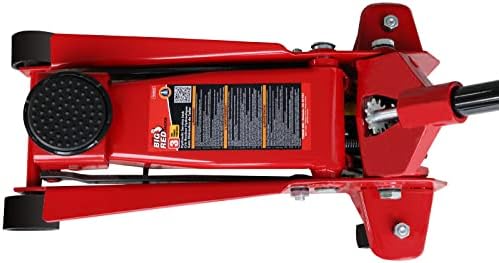 ג 'ק רצפה הידראולי טורין אדום גדול 830025 עם משאבת בוכנה מהירה אחת, קיבולת 3 טון, אדום & 43002 א טורין פלדה ג' ק