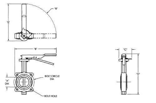 דיקסון 600 רקיע ברזל הליכי נעל סגנון פרפר שסתום עם אלומיניום ברונזה דיסק ובונה-נ אניה, 6 גודל, 200 פסי לחץ