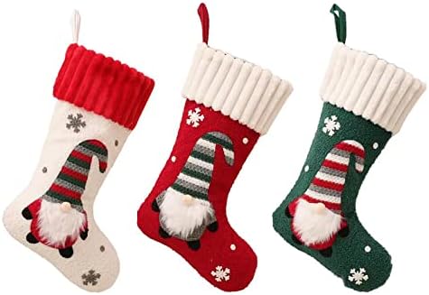 קישוטים לחג המולד גרביים חדשות קישוטי עץ חג המולד סרוג קישוטי עץ חג המולד ללא פנים גרבי חג המולד קישוטי בלינג