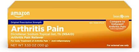 אמזון טיפול בסיסי ג 'ל להקלה על כאבי מפרקים, דיקלופנק נתרן ג' ל מקומי, 1 אחוז, תרופה אנטי דלקתית לא סטרואידית