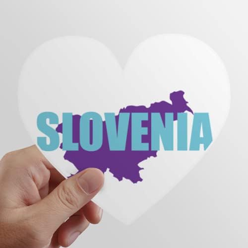 מפה Slovenia Europe Art Deco Heart Heart Vinyl Stager אופניים מדבקות בקבוק