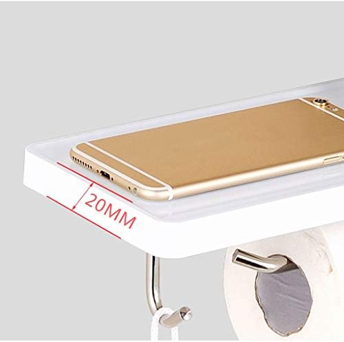 Xouvy Multifunction נייר אמבטיה ומחזיק טלפון עם וו למגבת חכם לחדר אמבטיה מחזיק נייר טואלט