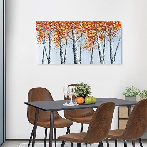 אמנות קיר עץ ליבנה-עץ ליבנה אמנות קיר תפאורה תמונות גדולות במיוחד לסלון קישוט קיר מופשט עץ קיר אמנות יער בד עץ אמנות
