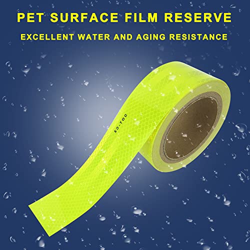 קלטת רפלקטיבית צהובה של Gwikylo-C2, 2 אינץ 'x 150 רגל רצועות קלטת בטיחות חיצונית רצועות קלטת פלורסנט ירוק אטום למים