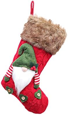 קישוט אחוזה לחג המולד תיק גרבי גרביים גרביים סנטה גמד מתנה קישודים אדומים גרביים לחג המולד לחג המולד ותלוי קישוט