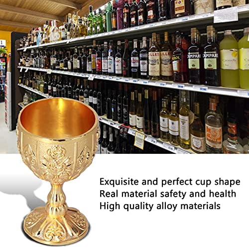 כוסות גביע, 30 מ ל זהב מתכת רטרו כוס יין גביעי גביע לקישוטי מסיבה אוסף ביתי, 4.2 איקס 6.8 ס מ / 1.7 איקס 2.7 אינץ