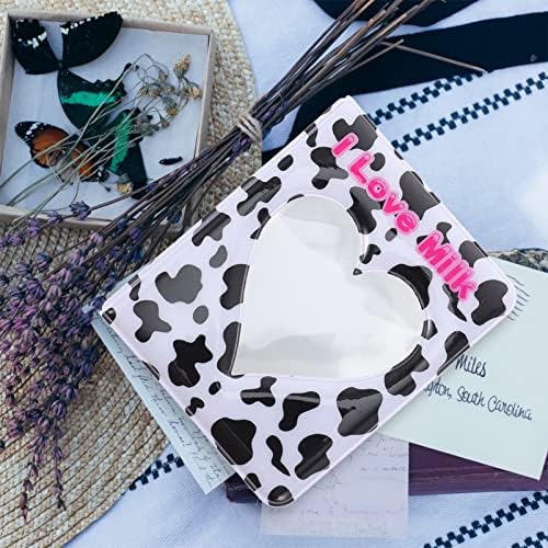 Homoyoyo Mini אלבום תמונות עם דפוס פרה KPOP מחזיק פוטו -כרטיסים אהבה לב חלול תמונות תמונות אלבום ספרים ליום הולדת מתנה