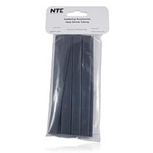 NTE Electronics 47-20606-BK צינורות מכווץ חום, קיר דק, יחס כווץ 2: 1, קוטר 5/16 , אורך 6, שחור
